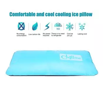 Летняя охлаждающая ледяная подушка Cool Bed Mat Pad Relax Muscle Help Sleeping Pad Mat Travel Pillow Office Comfort Ice Pillow Aid Sleep синий