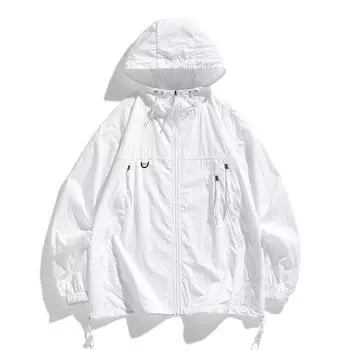 Летняя пара тонкое дышащее пальто с защитой от ультрафиолета, уличная солнцезащитная одежда, мужская одежда L темно-синий