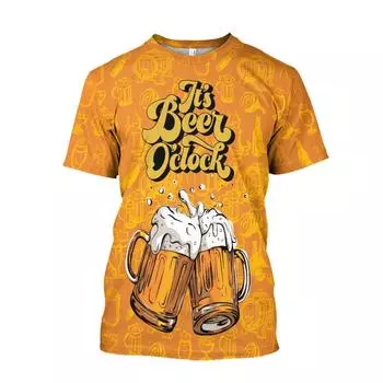 Летняя пивная футболка, повседневная мужская футболка с принтом для вечеринок, футболка с коротким рукавом для клуба, мужская одежда для активного отдыха, забавные пивные футболки S