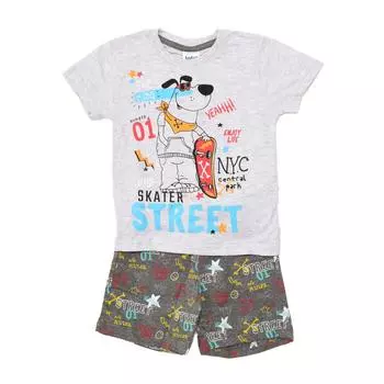 Летняя пижама с короткими рукавами 21137005 для мальчиков 3 AOS серый