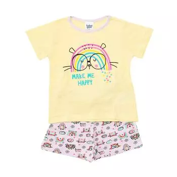 Летняя пижама с короткими рукавами 23117051 девочка 3 AOS розовый