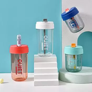 Летняя пластиковая мини-чашка для студентов мужского и женского пола, красивая чашка для тонн, соломенная кофейная чашка, стакан небольшой емкости 320ML белый