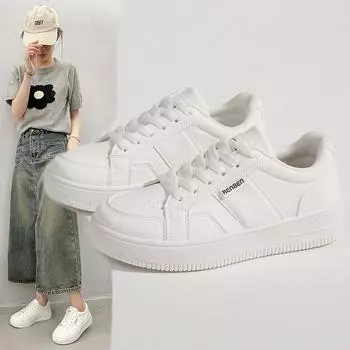 Летняя платформа студенческий тренд маленькие белые туфли женская универсальная кампус стиль спортивная повседневная обувь 35