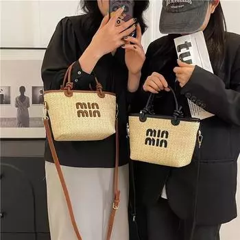 Летняя плетеная пляжная сумка, дизайнерские роскошные сумки через плечо для женщин, сумка-мессенджер через плечо, квадратная соломенная сумка-кошелек