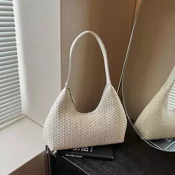 Летняя плетеная сумка-пельмень новая популярная высококлассная сумка подмышку универсальная модная сумка на плечо тренд