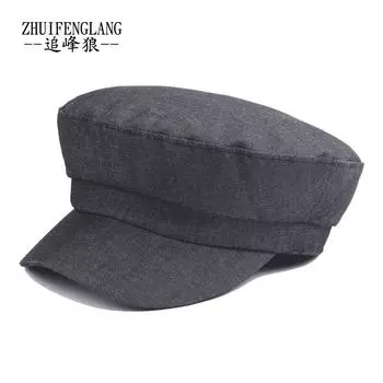 Летняя плоская шляпа для людей среднего и пожилого возраста, солнцезащитный козырек от солнца, дышащая кепка Peak Chasing Wolf, прямые продажи M56-58cm тёмно-синий