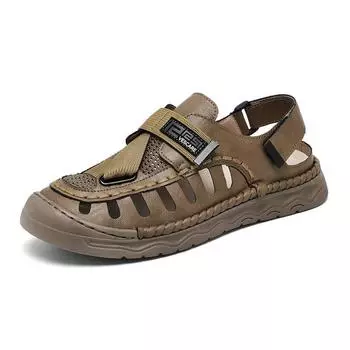 Летняя пляжная обувь, новая мужская повседневная обувь, дышащая обувь большого размера, полые туфли, мужские легкие модные сандалии для отдыха на природе 38
