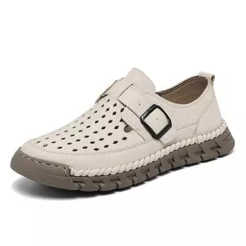 Летняя пляжная обувь, новая мужская повседневная обувь, дышащая обувь большого размера, полые туфли, мужские легкие модные сандалии для отдыха на природе 38