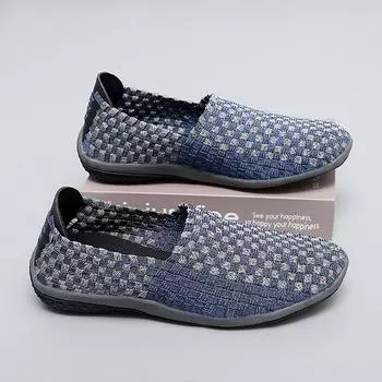 Летняя пляжная обувь ручной работы с плетением, женская, без застежек, большого размера, повседневные эспадрильи, дышащая, ленивая обувь 38 разноцветный