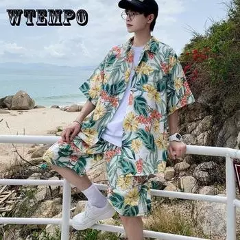 Летняя пляжная рубашка, мужские футболки, одежда с половиной рукавом, футболка с принтом листьев и фруктов, топ на пуговицах, повседневное мужское нижнее белье, верхняя рубашка больших размеров XXL