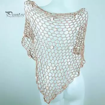 Летняя пляжная шаль, украшенная пайетками и ракушками, ажурная сетчатая шаль для бикини, пуловер, накидка, пляжная одежда, пляжная накидка легкие хаки