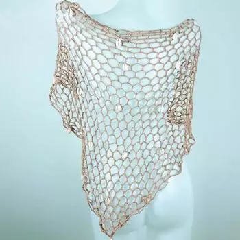 Летняя пляжная шаль Yousheng, украшенная пайетками и ракушками, ажурная сетчатая шаль для бикини, пуловер, накидка, пляжная одежда, пляжная накидка легкие хаки