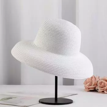 Летняя пляжная шляпа Женская шляпа от солнца One Size белый