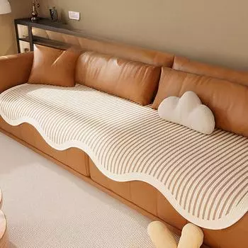 Летняя подушка для дивана Ice Silk нерегулярной формы для гостиной, прямой ряд, чехол для дивана, полотенце, нескользящая, антицарапающая подушка для сиденья на лето 90*90cm
