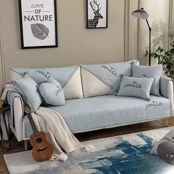 Летняя подушка для дивана из чистого хлопка, простая четырехсезонная универсальная хлопковая нескользящая подушка, современный чехол для дивана 70*70cm