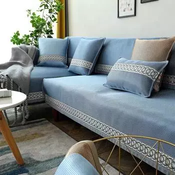 Летняя подушка для дивана из чистого ледяного шелка. Летняя противоскользящая подушка для сиденья из американской ткани. Прохладный чехол для подушки. 70*70