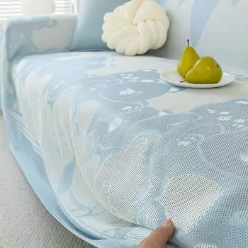 Летняя подушка для дивана из ледяного шелка, нескользящий летний коврик, подушка для стирки, универсальный прохладный коврик на четыре сезона, коврик из ротанга, чехол для дивана, ледяная подушка 180-130cm