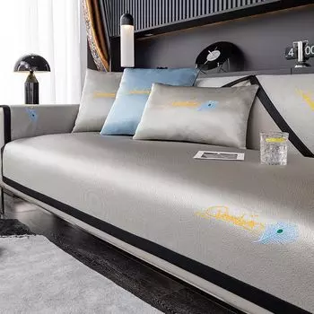 Летняя подушка для дивана из ледяного шелка, нескользящая подушка, четырехсезонный универсальный чехол для дивана, простой современный утолщенный 70*70cm