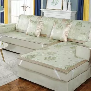 Летняя подушка для дивана из ледяного шелка, нескользящий летний коврик, подушка для стирки, универсальный прохладный коврик на четыре сезона, коврик из ротанга, чехол для дивана, ледяная подушка 60*60