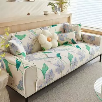 Летняя подушка для дивана из ледяного шелка, свежий противоскользящий чехол для дивана в стиле Ins, тканевое полотенце на спинку 70*70cm