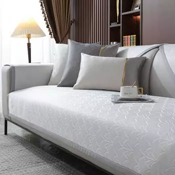 Летняя подушка для дивана из ледяного шелка, простая нескользящая однотонная подушка для дивана, универсальный коврик из ротанга, тканевый чехол для дивана, летний коврик 70*70cm