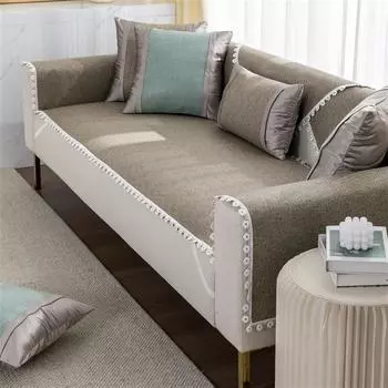 Летняя подушка для дивана из ледяного шелка, летняя простая современная нескользящая декоративная кайма, чехол для дивана, сплошной цвет, коврик, наволочка, чехлы для дивана для гостиной 30*50 серый