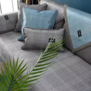 Летняя подушка для дивана, крутой коврик, подушка из ткани ледяного шелка, минималистский современный противоскользящий чехол для дивана, «все включено» и полностью покрытое 60*60