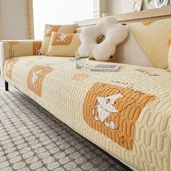 Летняя подушка для дивана, латексный летний коврик, мультяшный милый стиль, противоскользящая подушка для дивана, полотенце для спинки 70*70cm