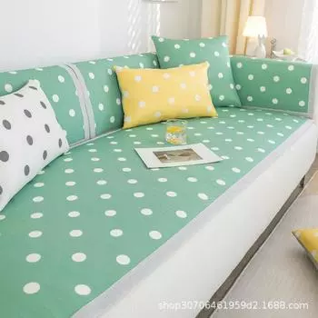 Летняя подушка для дивана, летний коврик из ледяного шелка, нескользящая простая подушка в горошек, свежая летняя спинка, чехол для дивана, чехол 50*70cm