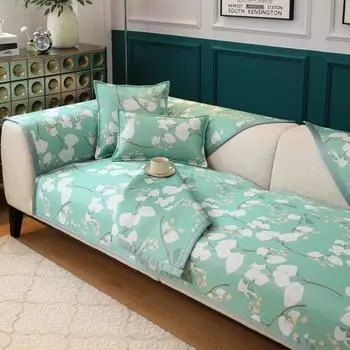 Летняя подушка для дивана, летняя подушка для сиденья из ледяного шелка на лето, четыре сезона, универсальная нескользящая кожаная ткань для чехла на диван 70*70cm