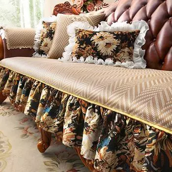 Летняя подушка для дивана, украшение для гостиной, напечатанная цветочная подушка, нескользящий чехол для дивана, роскошный защитный чехол для мебели 50x60cm Hand towel синий