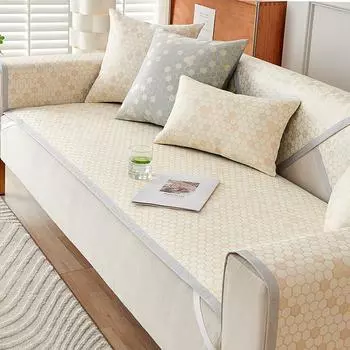 Летняя подушка для дивана в клетку в виде пчелы, летний спальный коврик, чехол для дивана, Нескользящий крутой дышащий чехол для дивана, ткань, спинка, полотенце 60*60cm