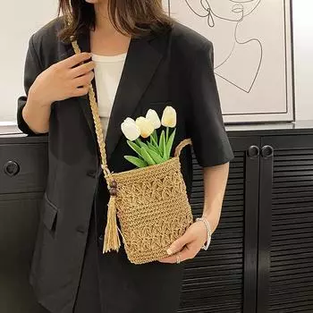 Летняя полая соломенная сумка женская большая вместительная сумка через плечо плетеная сумка туристическая пляжная сумка сумка для покупок летняя новинка