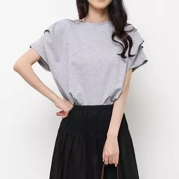 Летняя полосатая футболка женская хлопковая свободная с рукавом летучая мышь трикотажный женский топ M