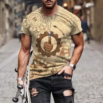 Летняя популярная мужская футболка с принтом, модная спортивная повседневная мужская футболка с коротким рукавом, большой размер, удобный топ L