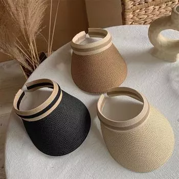 Летняя портативная шляпа от солнца с широкими полями, козырьки, пляжная шляпа, соломенная кепка