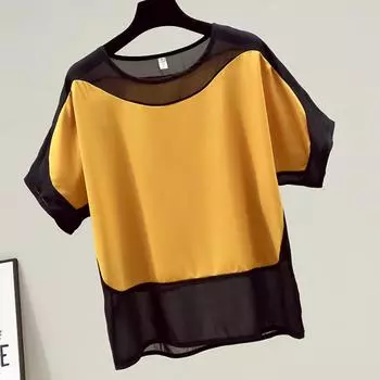 Летняя повседневная блузка женская мода свободные офисные женские рубашки однотонные короткие блузки с круглым вырезом и рукавами «летучая мышь» XXXL белый