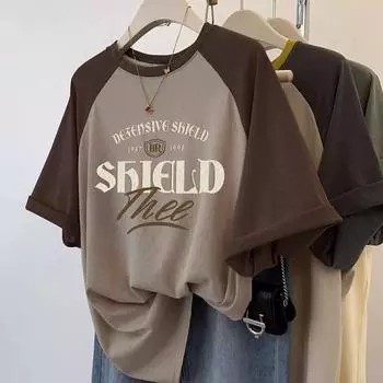 Летняя повседневная футболка большого размера из 100% хлопка, женские винтажные футболки с короткими рукавами в стиле Харадзюку с буквенным принтом, топы y2k, уличная одежда унисекс M