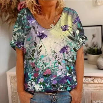 Летняя повседневная футболка с короткими рукавами и 3D-принтом, свободная футболка большого размера 7XL