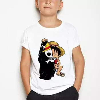 Летняя повседневная хлопковая футболка с короткими рукавами в стиле каваи для мальчиков и девочек, японское аниме, детская футболка с короткими рукавами для детей 2–12 лет
