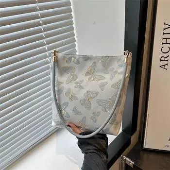 Летняя повседневная и красивая сумка-мешок, персонализированная сумка-ведро, новая модная нишевая сумка через плечо