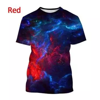 Летняя повседневная красочная футболка с 3D принтом «Вселенная Космос Вихрь» с коротким рукавом, модная футболка «Галактика» со звездным ночным небом, топы XXS