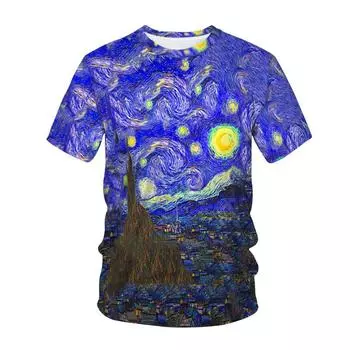 Летняя повседневная мужская футболка с 3D принтом, с коротким рукавом и круглым вырезом, модная натуральная футболка, мужские футболки, топы 4XL