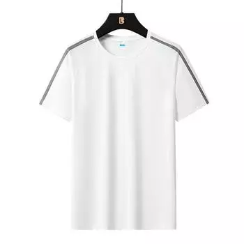 Летняя повседневная мужская футболка с круглым вырезом, свободная однотонная спортивная мужская футболка больших размеров с короткими рукавами XL