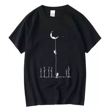 Летняя повседневная мужская футболка высшего качества 100% хлопок крутой забавный принт астронавта повседневная свободная мужская футболка с круглым вырезом мужская футболка S