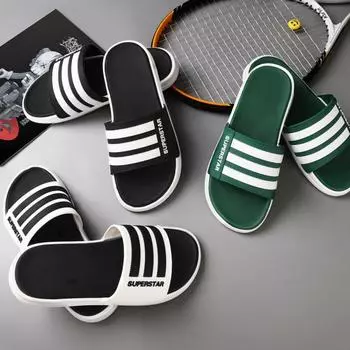 Летняя повседневная мужская верхняя одежда для пары, пляжные трендовые домашние женские сандалии с толстой подошвой 36-37 белый