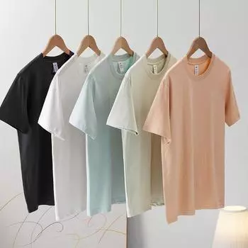 Летняя повседневная однотонная футболка с круглым вырезом, классическая футболка с коротким рукавом для женщин, базовая футболка, женская футболка для пригородных поездок, хлопковые топы, футболки S