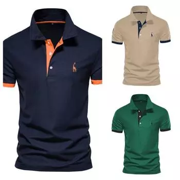 Летняя повседневная рубашка поло Мужская мода Самосовершенствование Поло Хлопок Высококачественная деловая рубашка поло Футболка с короткими рукавами XS серый