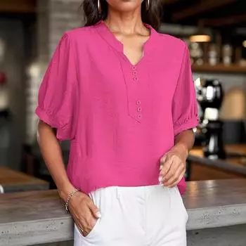 Летняя повседневная свободная рубашка, утягивающий топ, женские блузки и рубашки S