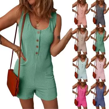 Летняя повседневная верхняя одежда из чистого хлопка для фитнеса, быстросохнущий костюм для занятий йогой, комбинезон S трава зеленый